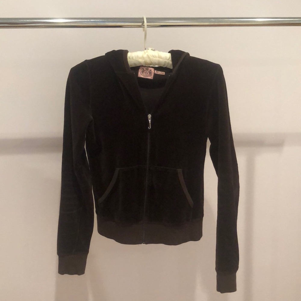 Juicy Couture Chocolate Brown Velour Zip-Up